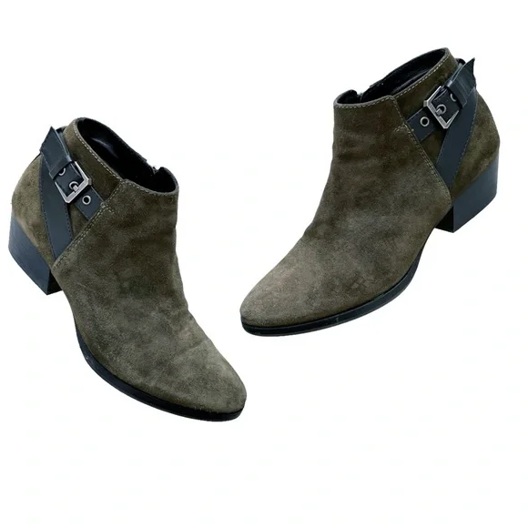 Aquatalia Faron Olive Suede Ankle Bootie7 Ankle Boots & Booties